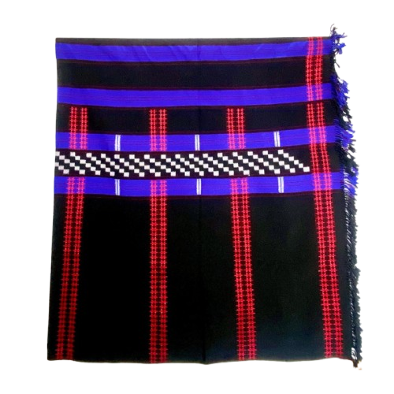 Ethnic Inspirations - Khiamniungan womens traditional black and blue wrap around