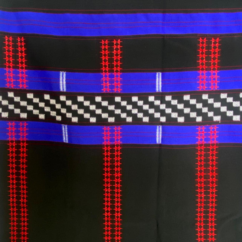 Ethnic Inspirations - Khiamniungan womens traditional black and blue wrap around