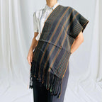 Ethnic Inspirations - Khiamniungan womens traditional black and orange stole S