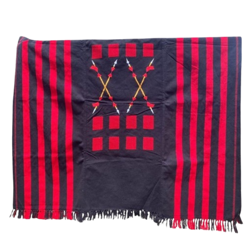Ethnic Inspirations -Spear motif black and red man Konyak Shawl