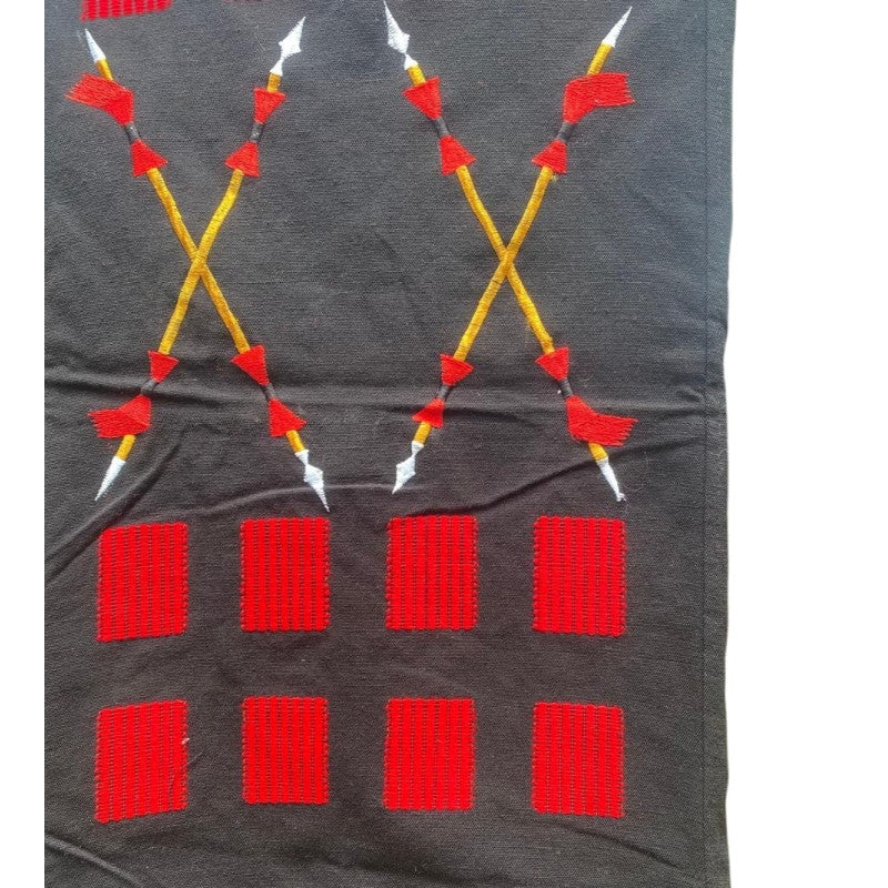 Ethnic Inspirations -Spear motif black and red man Konyak Shawl