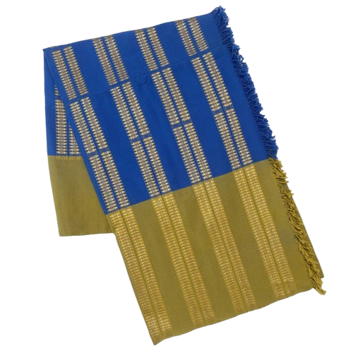 Ethnic inspiration - Blue and Golden designer Loinloom wrap around