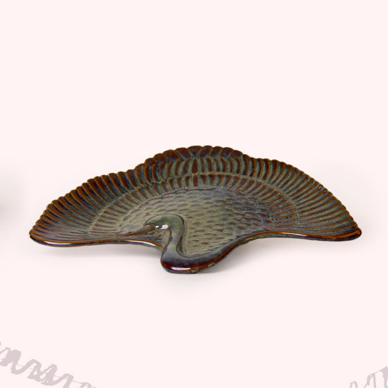 Fancy seaweed Swan Ceramic platter - The Knot and Bow