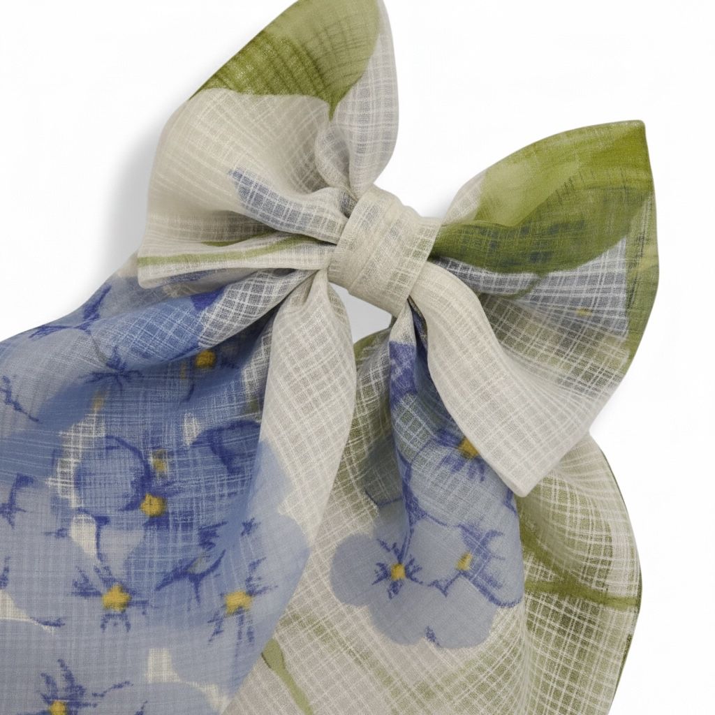 Floral hair bow clip