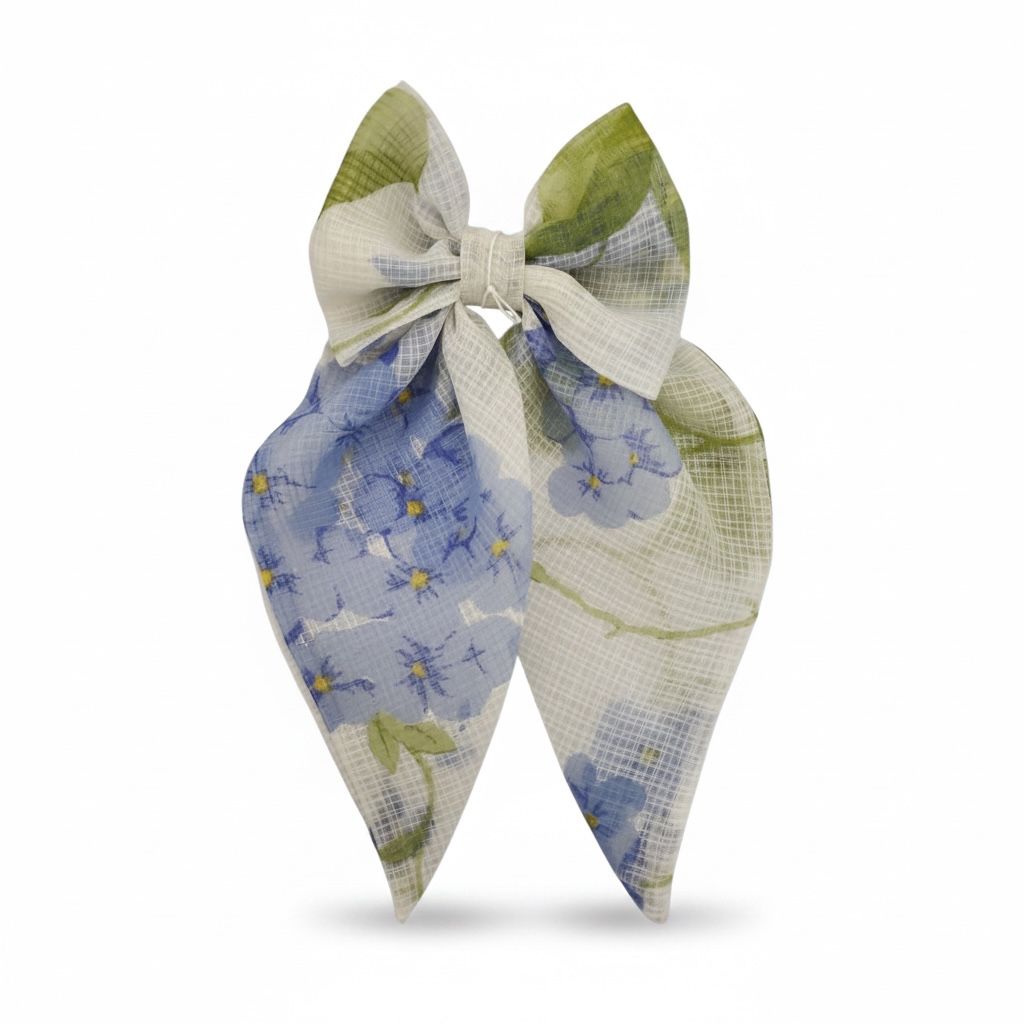 Floral hair bow clip