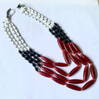 Flower Child-Black Naga Beads Necklace