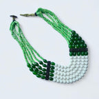 Flower Child-Green Glass Beads Modern Necklace
