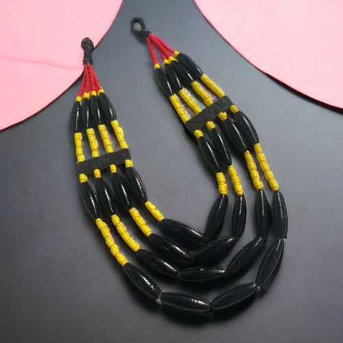 Flowerchild Black And Yellow Boho Necklace