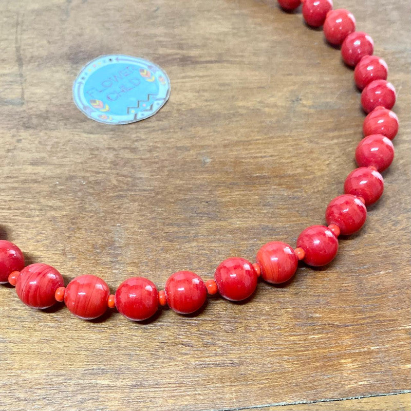 Flowerchild Blood Red Round Necklace