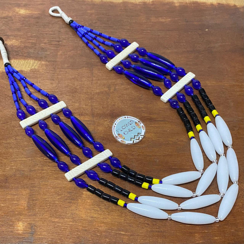 Flowerchild Blue With Matching White Necklace