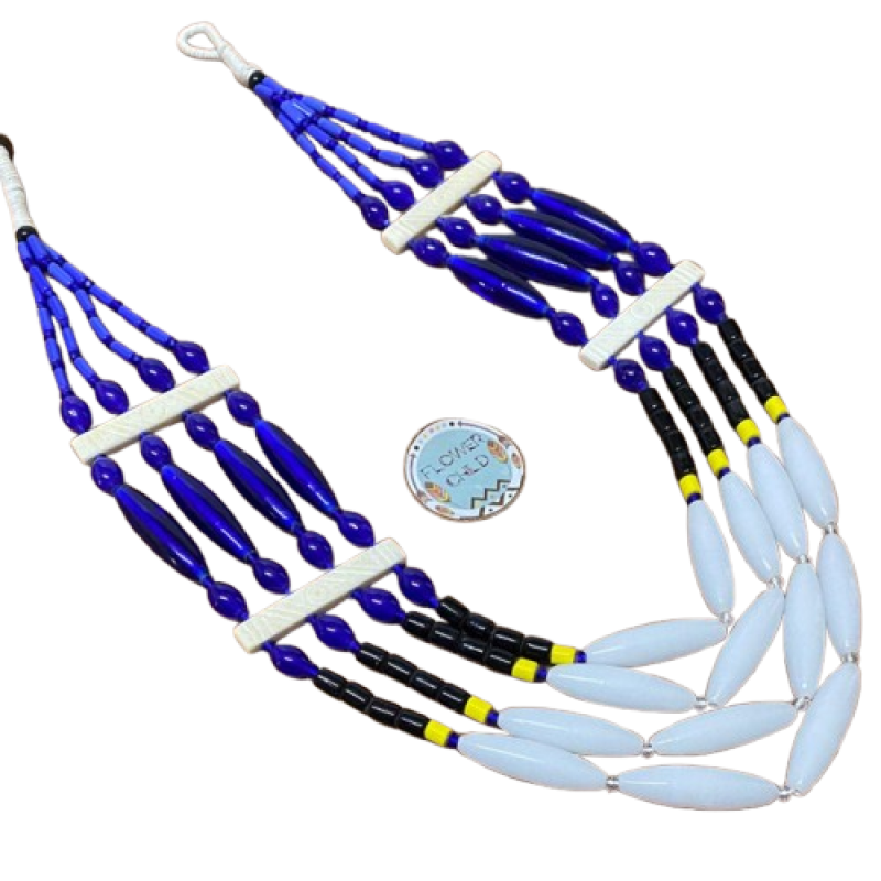 Flowerchild Blue With Matching White Necklace