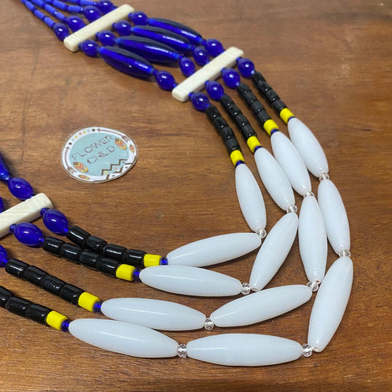 Flowerchild Blue With Matching White Necklace