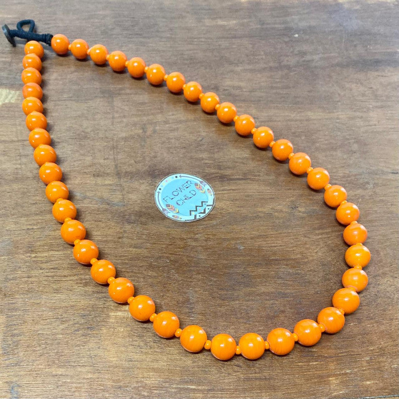 Flowerchild Orange Beaded Necklace