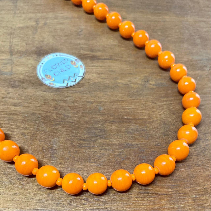 Flowerchild Orange Beaded Necklace