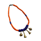 Flowerchild Single Strand Orange Beads Neckpiece