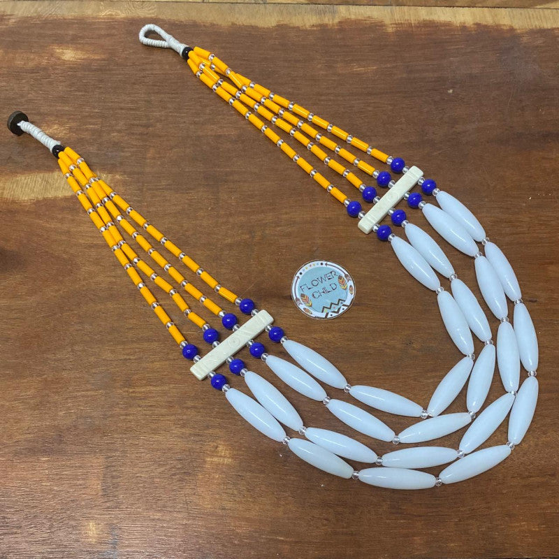 Flowerchild Smooth White With Yellow Touch Necklace