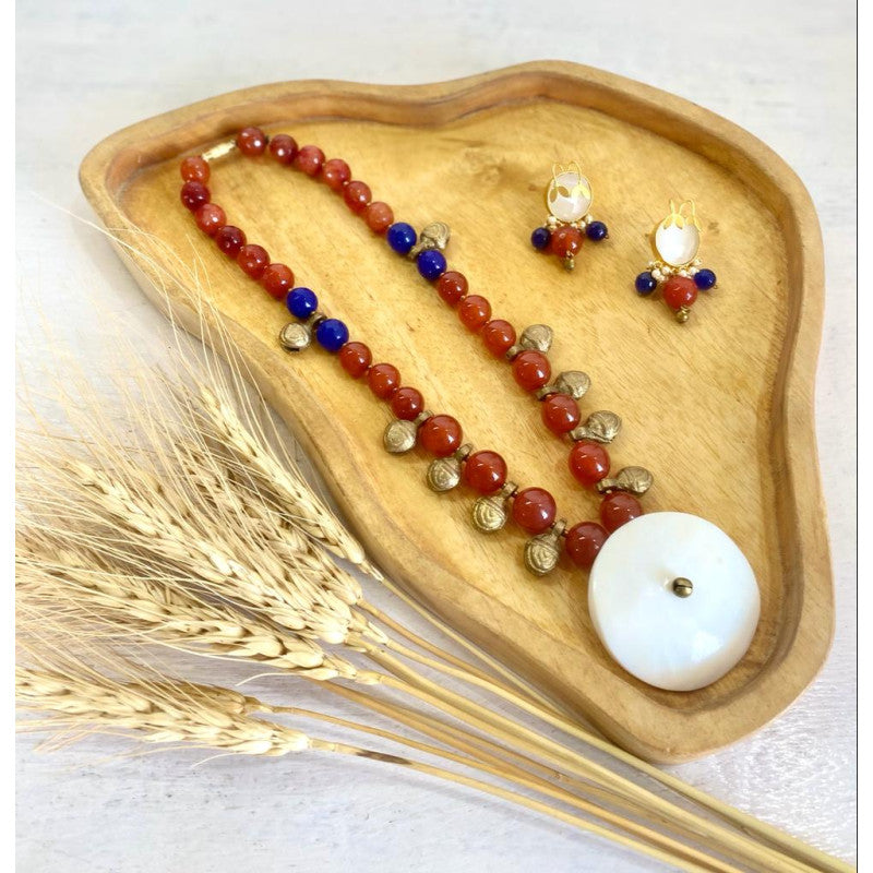 Flowerchild Gorgeous Precious stone Ao women necklace set