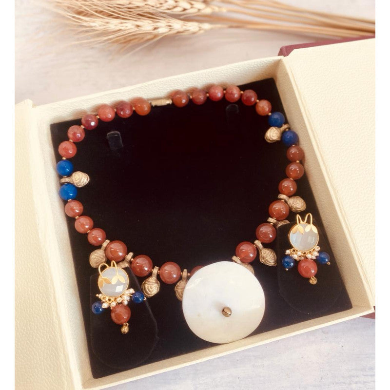 Flowerchild Gorgeous Precious stone Ao women necklace set