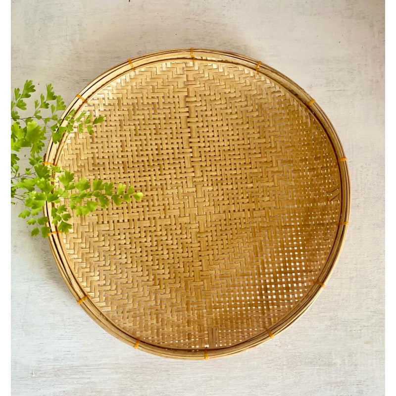 Hand Made Bamboo Weave tray - Indigi Crafts