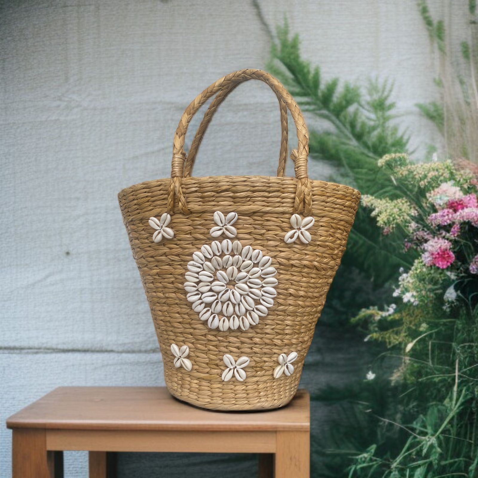 Handmade-Kauna-Water-Reeds-Double-Design-Sea-Shell-Ladies-Bag-Flowerchild