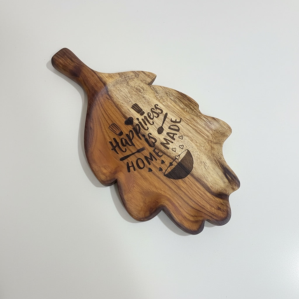 Happiness is Home Made wooden platter - Custom Creations