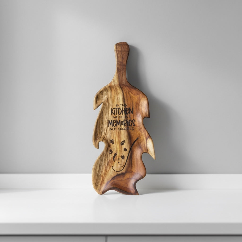 In this kitchen we count memories wooden platter - Custom Creations