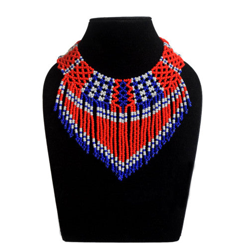Flower child - Konyak Motif Traditional Dangle Necklace