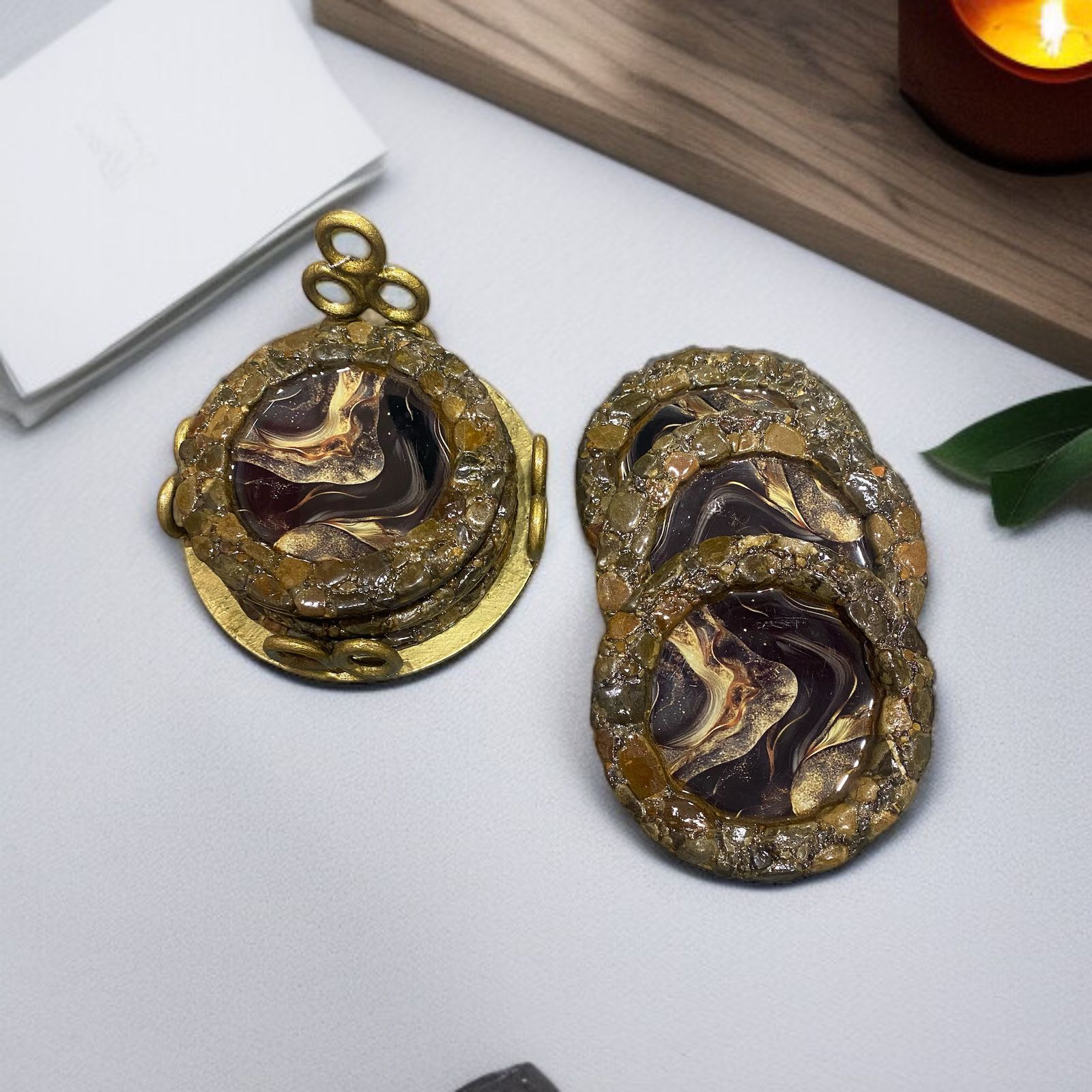 Li_Stone_Resin_Coaster_Set_Black_Marble.