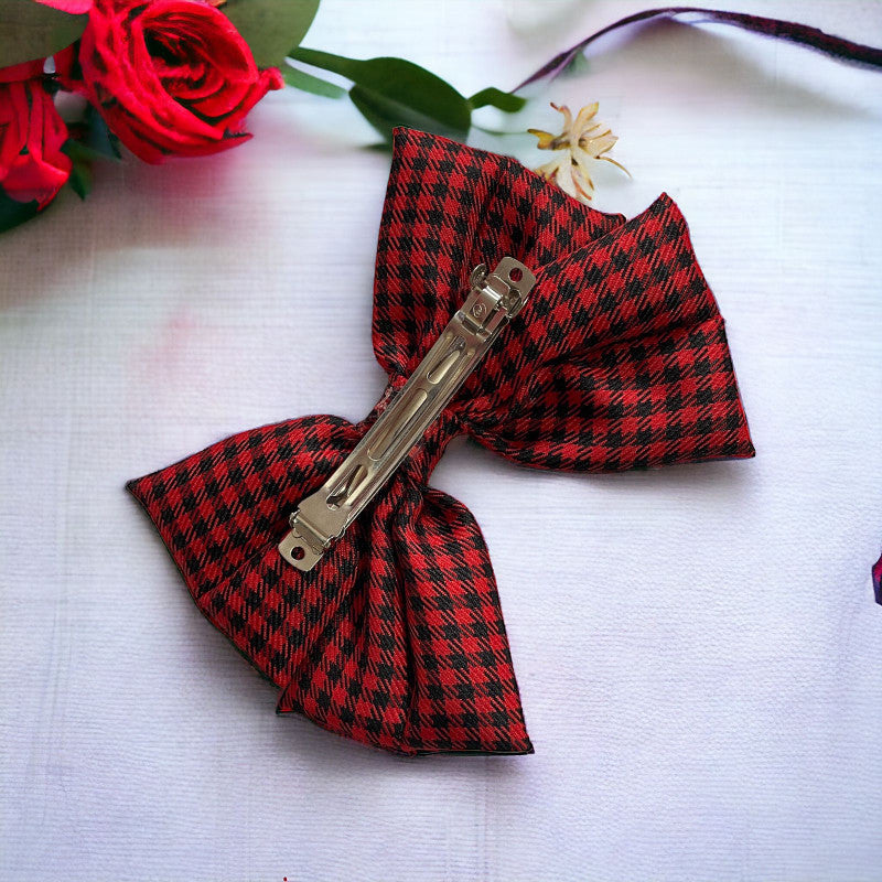 Light red bow hair clip- Yaareen