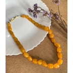 Lively Yellow Agate Stone Single String Necklace - Annie Sakhamo