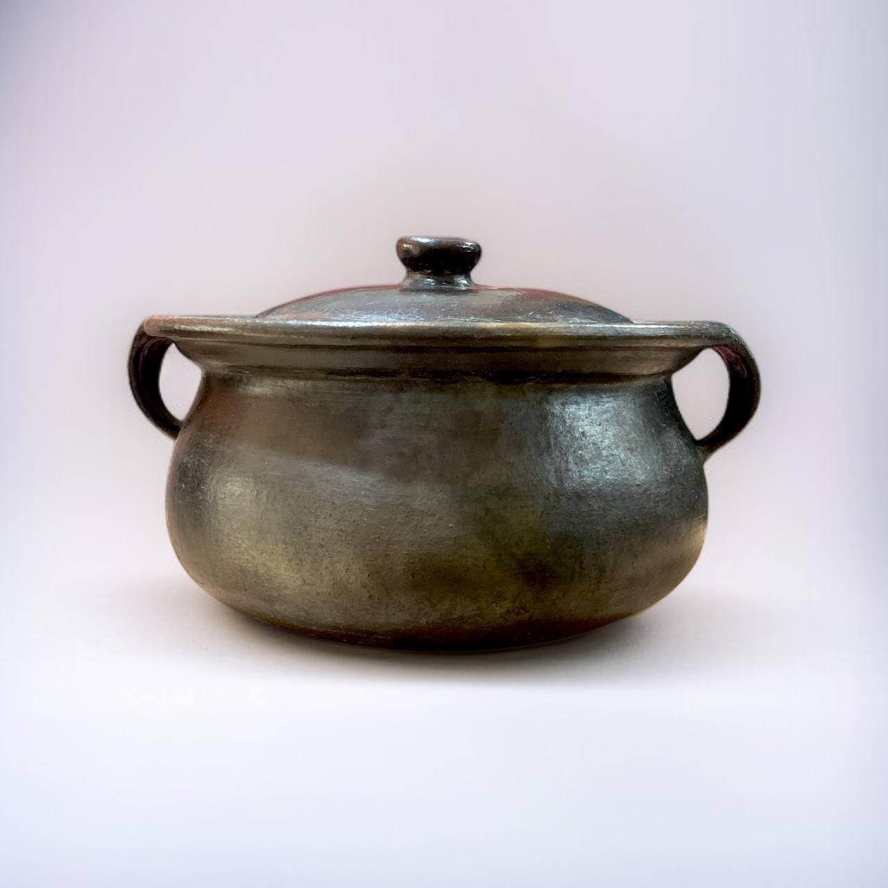 Longpi Pottery Clay Earthenware Pot 4.5lt with Handle - Indigi Crafts