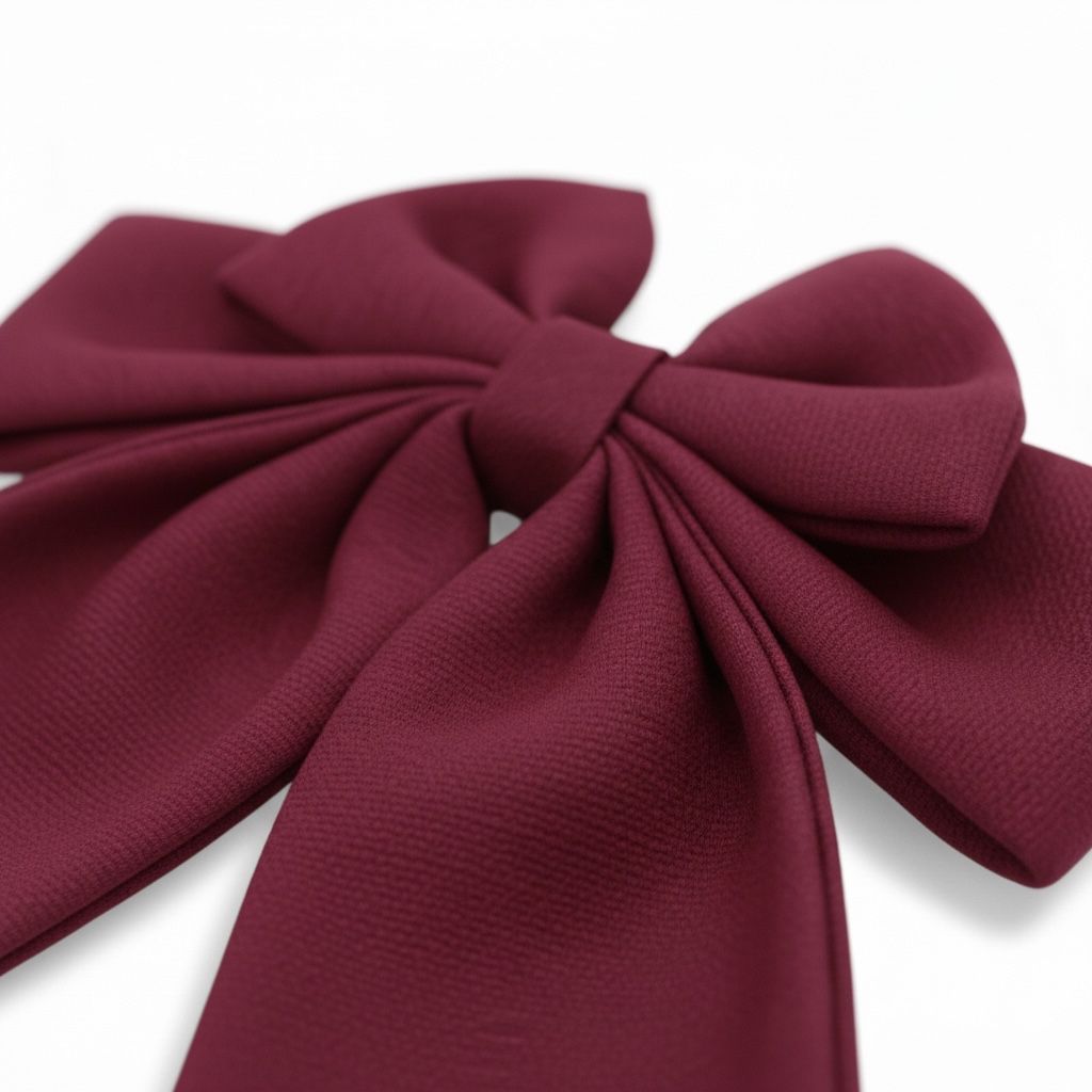 Maroon long tail bow clip