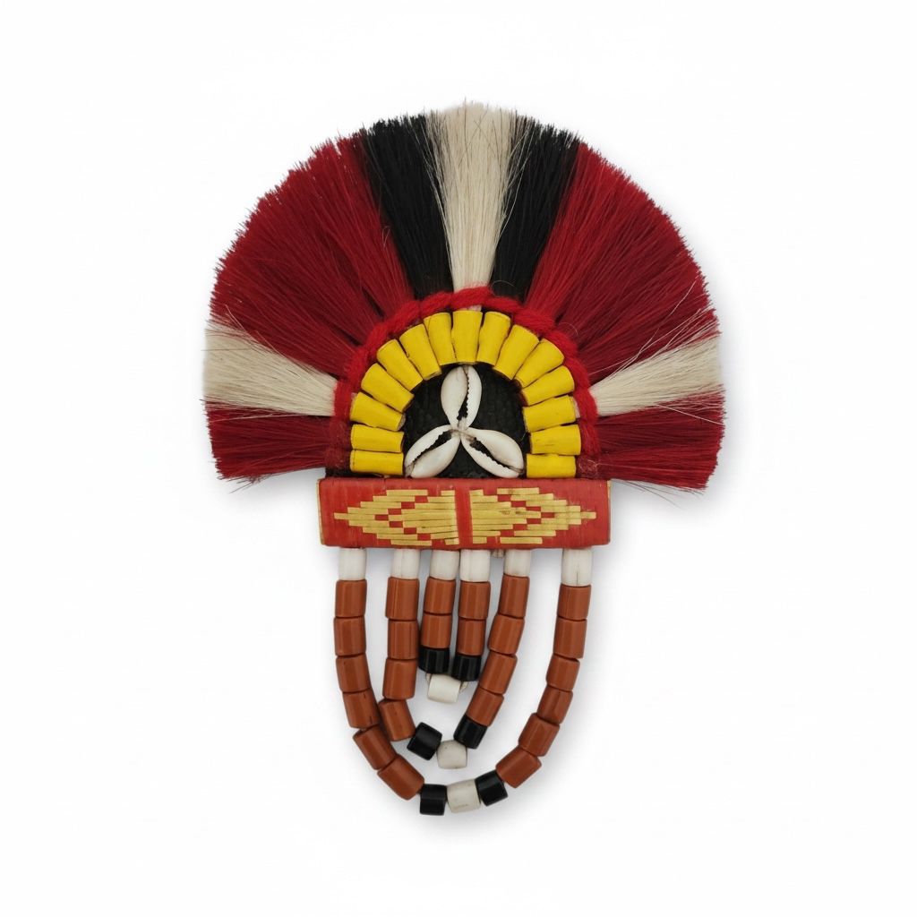 Mens traditional beaded brooch