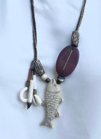 Mixed beads crochet piece necklace- Annie Sakhamo
