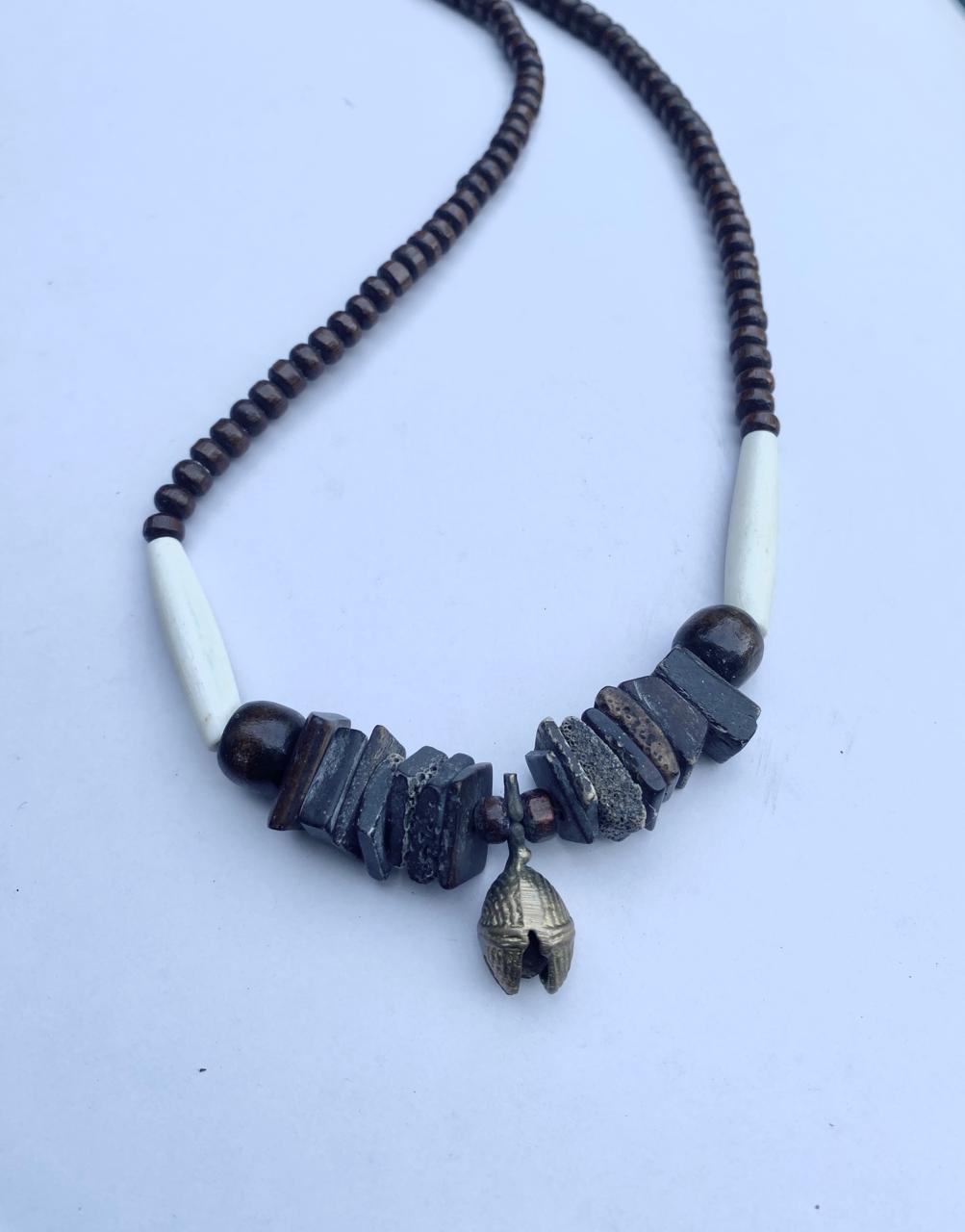 Mixed wood beads necklace- Annie Sakhamo