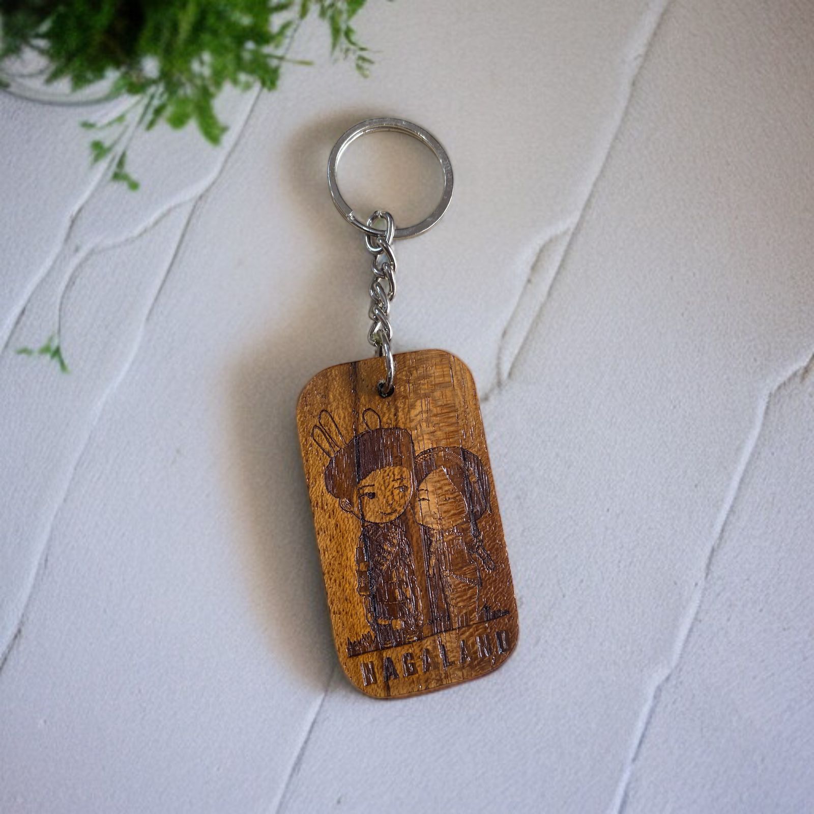 Nagaland-Couple-Design-Wooden-Rectangular-Key-Chain-Custom-Creations