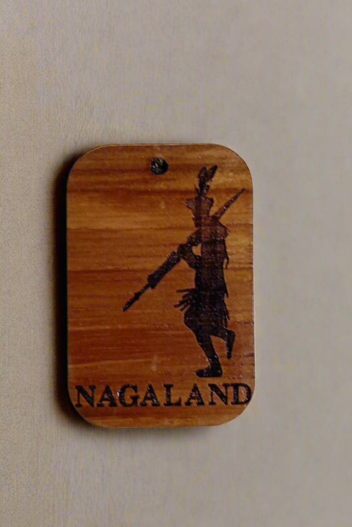 Nagaland-Warrior-Dance-Wooden-Rectangular-Key-Chain-Custom-Creation