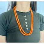 Naga orange beaded simple necklace - Annie Sakhamo