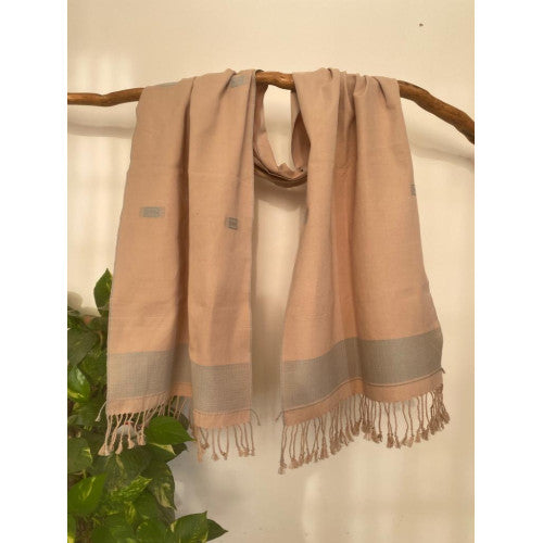 Neutral Tone with pastel Blue Shawl - Viko