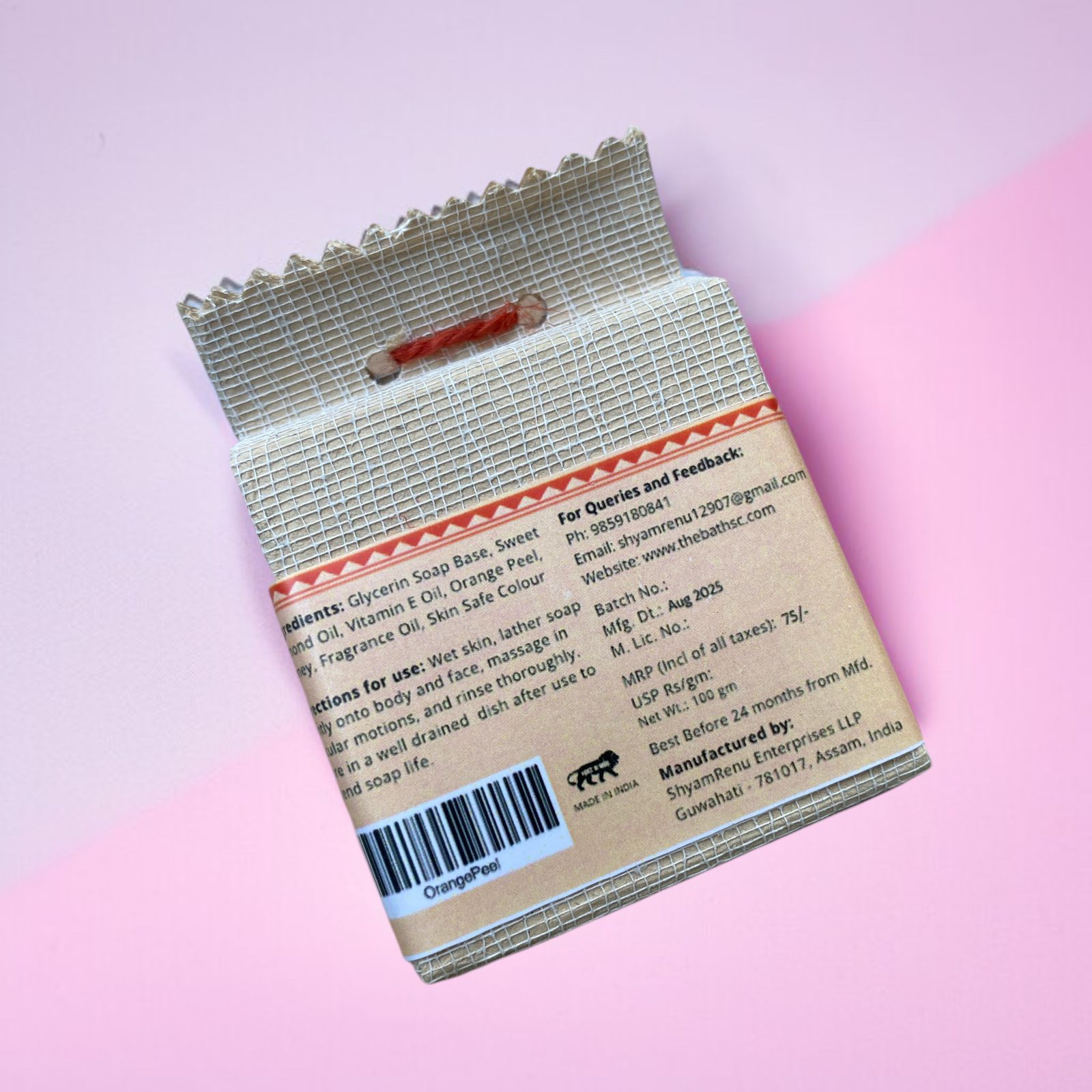 Orange Peel Honey Glycerin Soap- The Bath Sc.