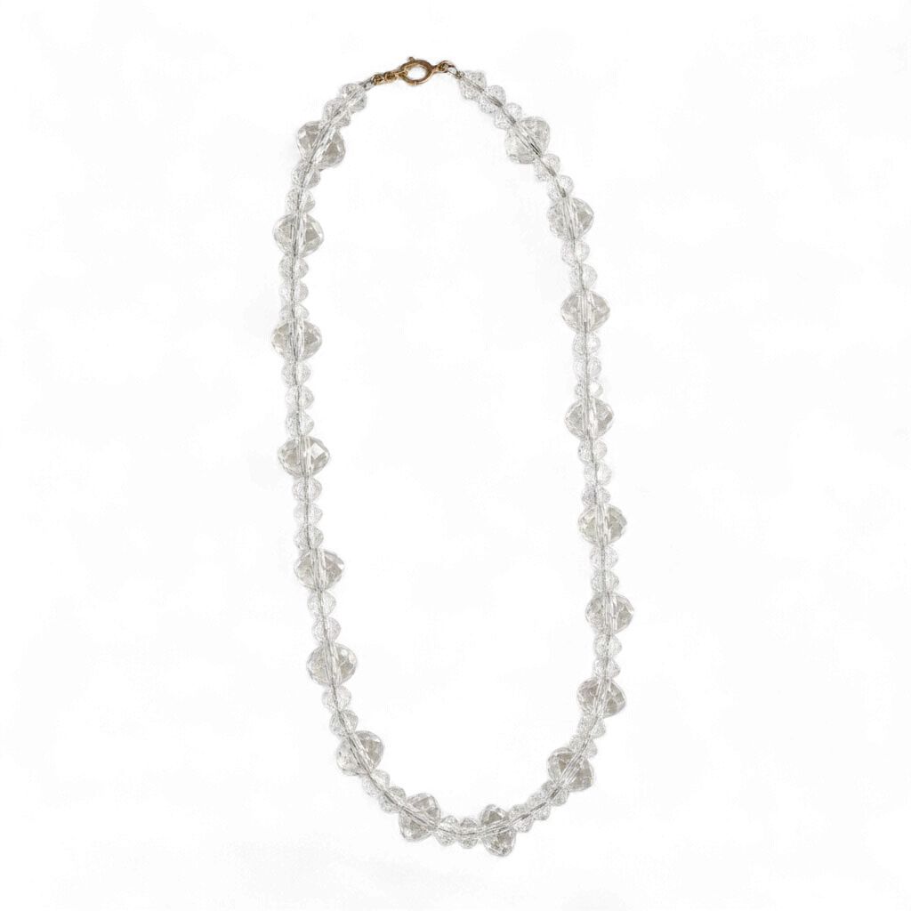 Panda caft Diamond cut glass bead mala necklace