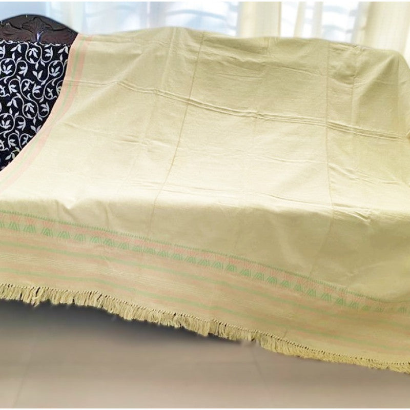 Pastel yellow couch throw hand woven - TADI