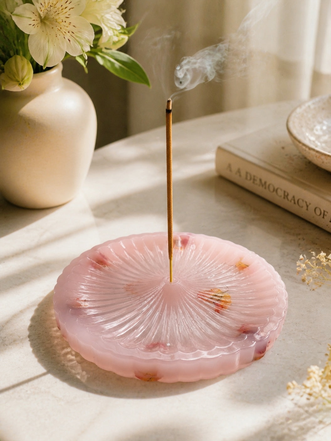 Peach_ pastel_ pink_ incense_ Stand - Resin by Achila