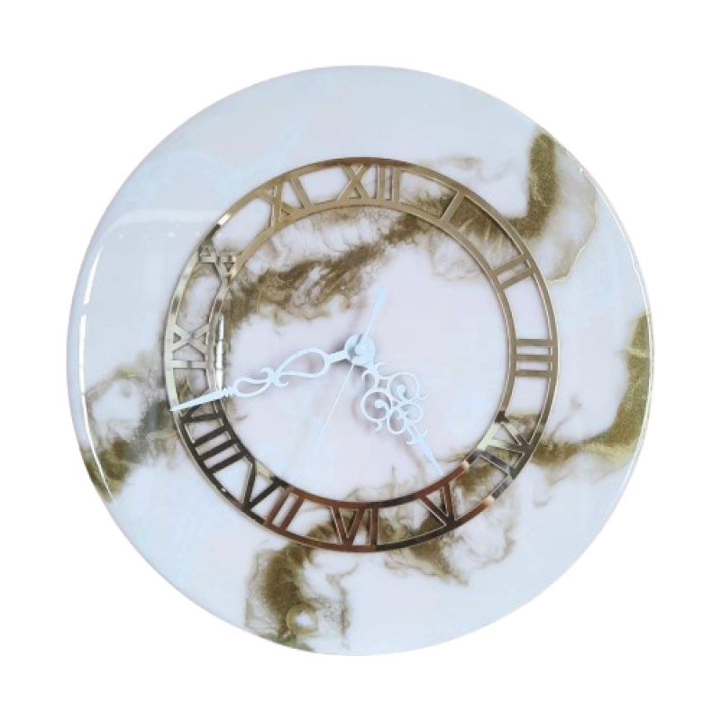 Pink Galaxy Resin Wall Clock- Wooden Tales
