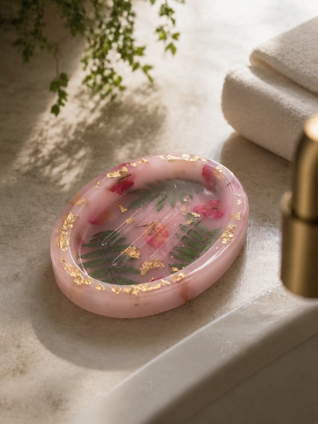 Pink_ Botanical _Resin _Soap_ Case- Resin by Achila