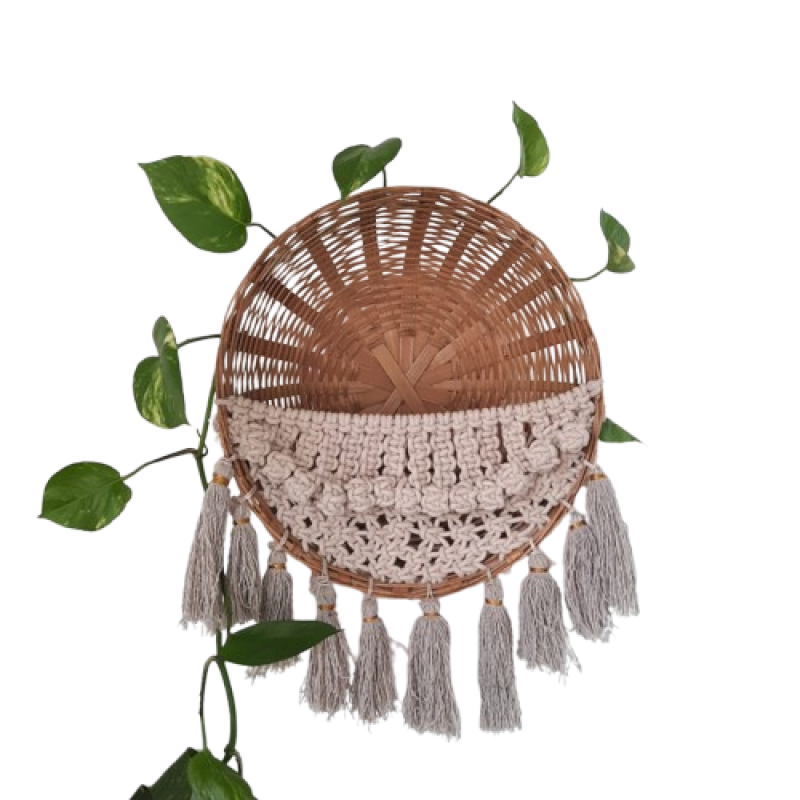 Planter Basket macrame wall decor with tassel By Indigi Crafts