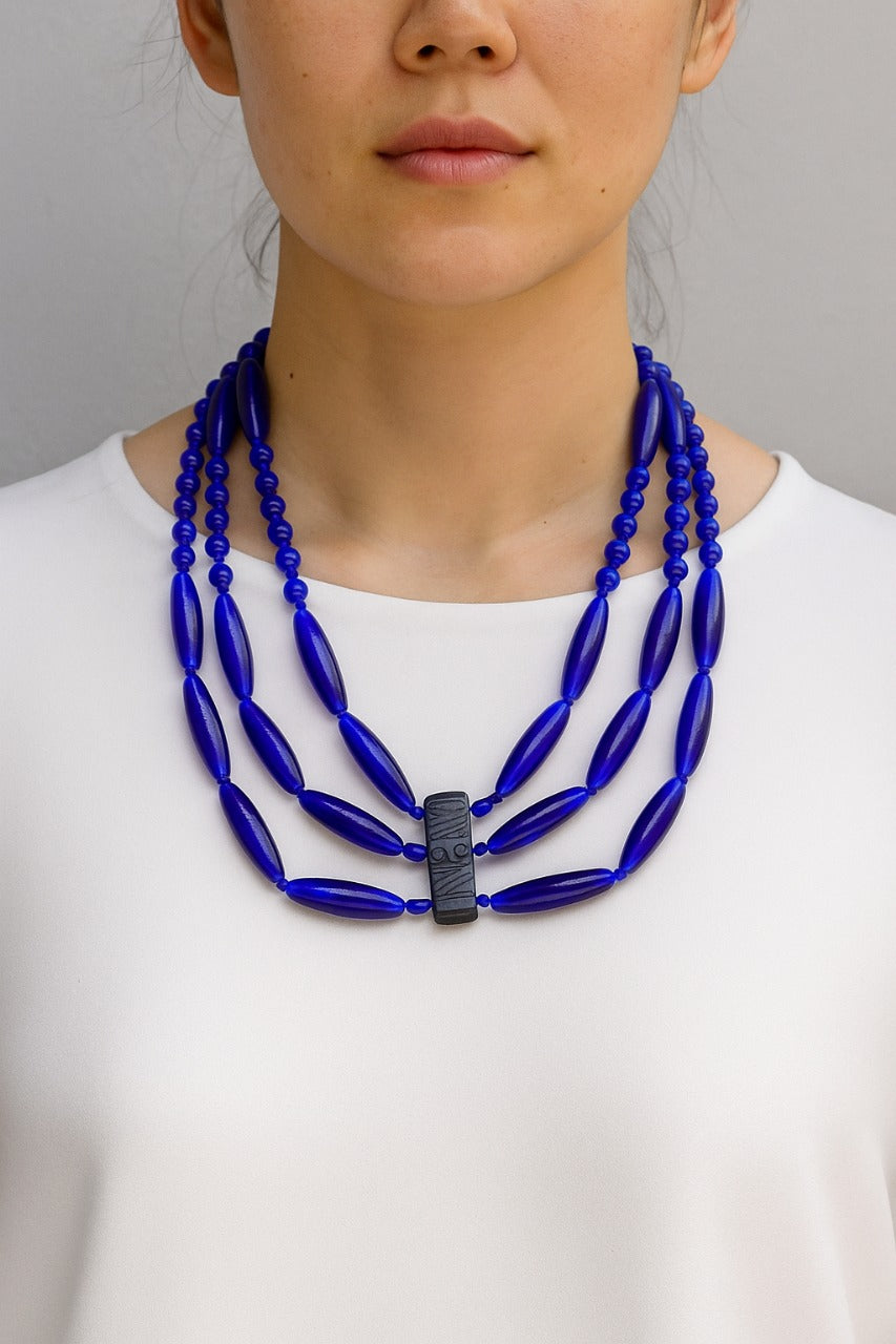 Pure-Blue-Three-Strand-Neckpiece-Flowerchild