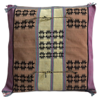 Purely Handwoven Purple Beige Tribal Design Cotton Cushion Covers 1 psc - Ethnic Inspiration
