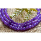 Purple Agate Precious Stone Three Strand Necklace