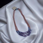 Purple crystal double strand necklace-Annie Sakhamo